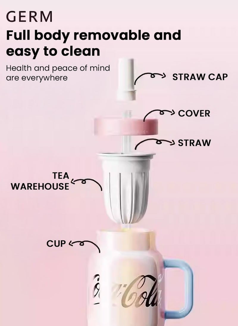 GERM Coca-Cola Porcelain Tea Cup 730ml – Pearl Pink | GERM Official Ceramic Mug with Tea Strainer | BPA-Free | Elegant Borosilicate Glass | Limited Licensed Edition - Image 3